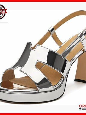 Chunky Platform Heeled Sandals Square Toe Strappy Slingback Dress Shoes